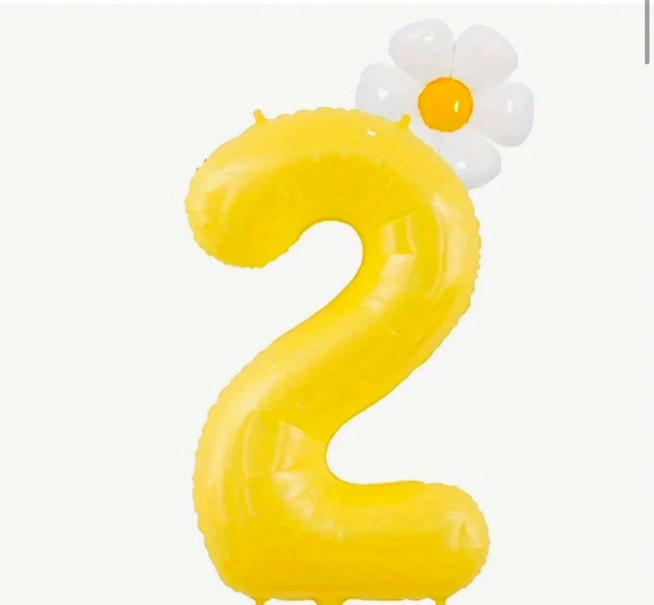 Yellow number Balloons with Fresh White Daisy Flower