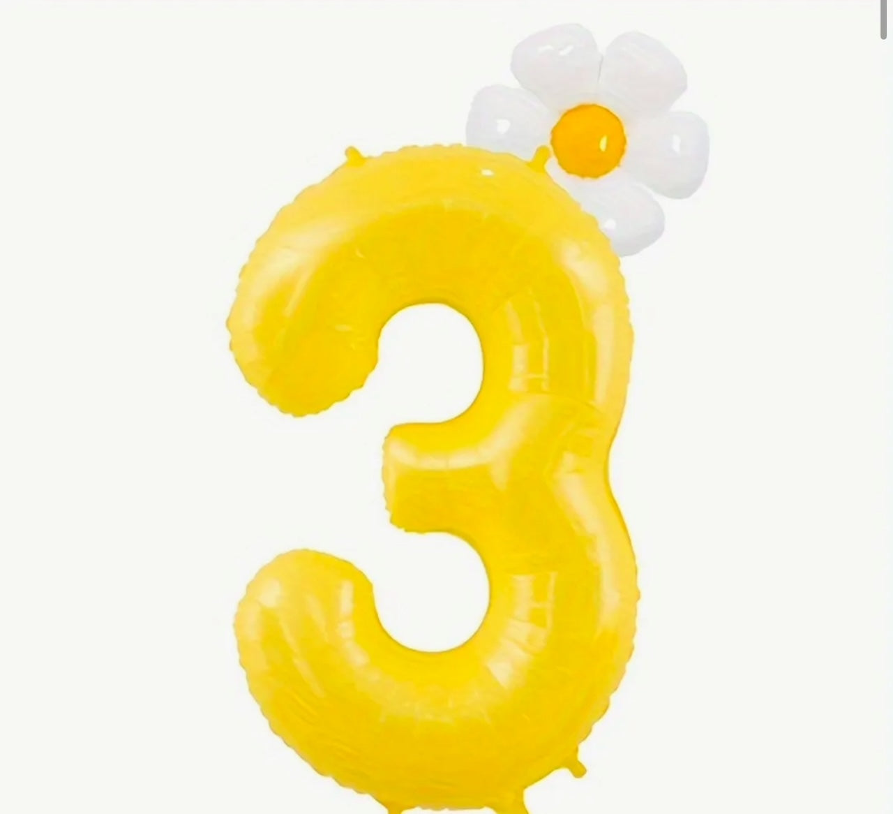 Yellow number Balloons with Fresh White Daisy Flower