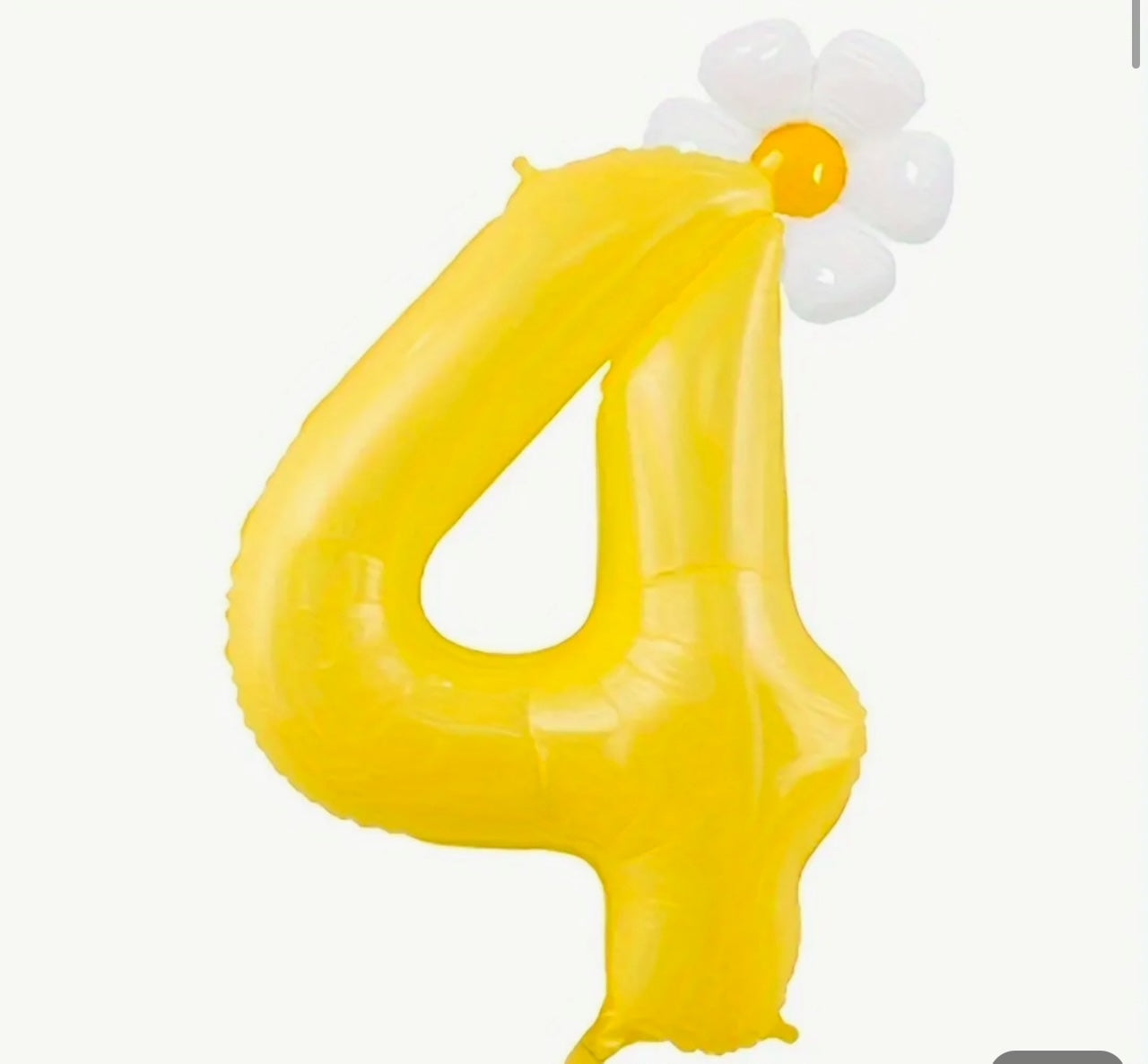 Yellow number Balloons with Fresh White Daisy Flower