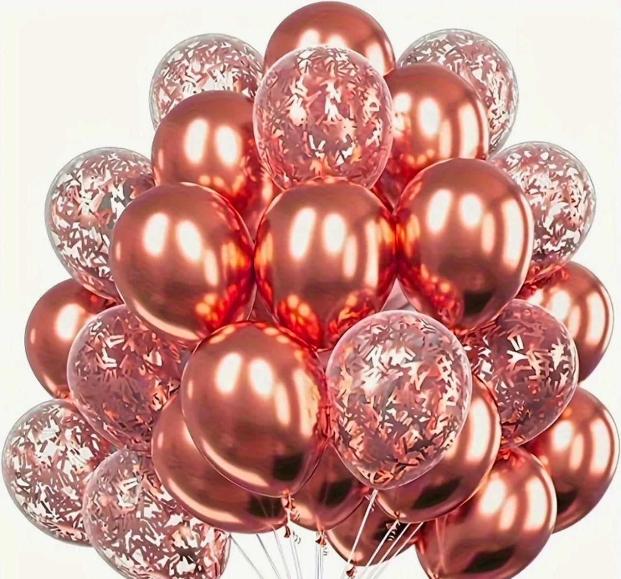 Golden Rose, Silver, Pink Air Ballons