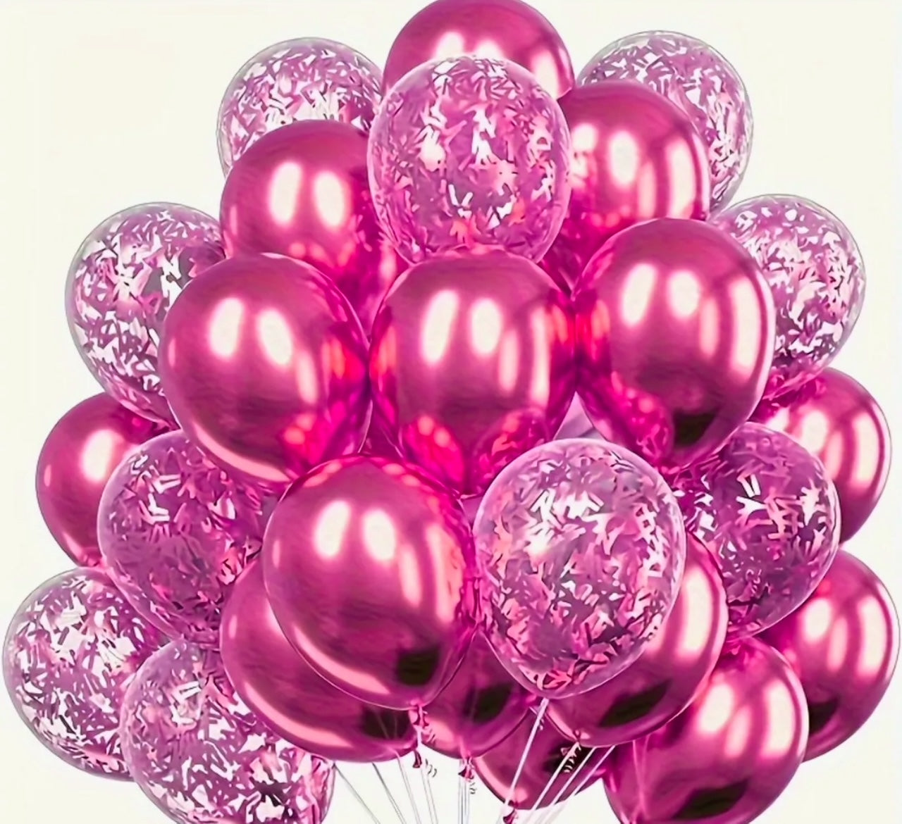 Golden Rose, Silver, Pink Air Ballons