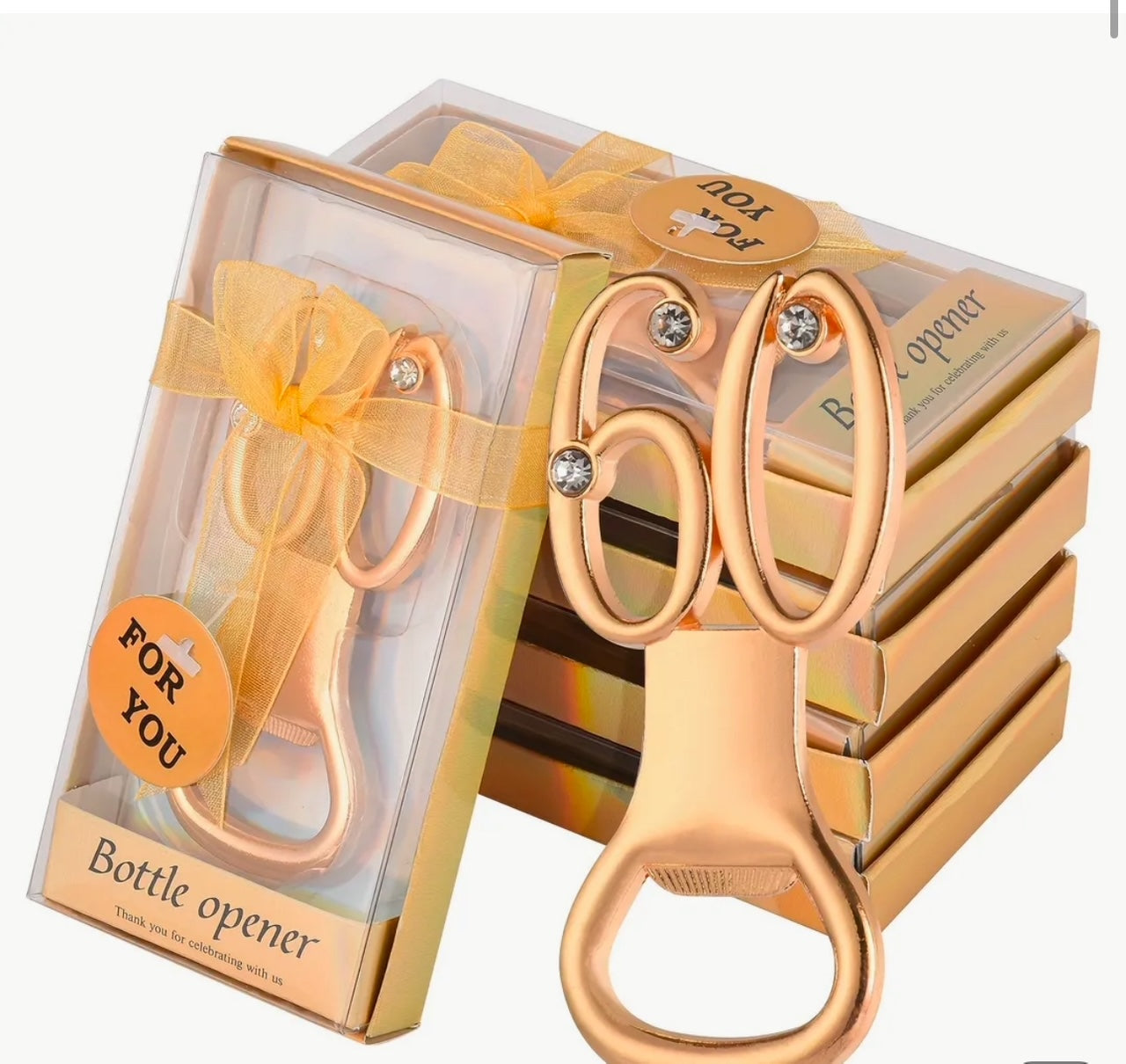 Golden 60th Birthday Bottle Opener.